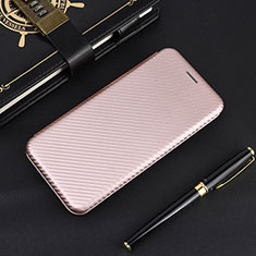 Coque Portefeuille Livre Cuir Etui Clapet L04Z pour Samsung Galaxy A21s Or Rose