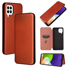 Coque Portefeuille Livre Cuir Etui Clapet L04Z pour Samsung Galaxy A22 4G Marron