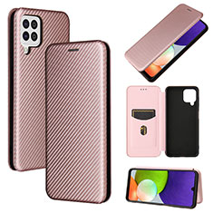 Coque Portefeuille Livre Cuir Etui Clapet L04Z pour Samsung Galaxy A22 4G Or Rose