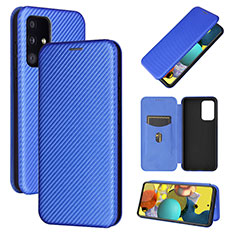 Coque Portefeuille Livre Cuir Etui Clapet L04Z pour Samsung Galaxy A52 4G Bleu