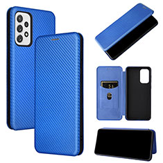 Coque Portefeuille Livre Cuir Etui Clapet L04Z pour Samsung Galaxy A73 5G Bleu