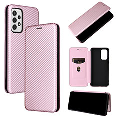 Coque Portefeuille Livre Cuir Etui Clapet L04Z pour Samsung Galaxy A73 5G Or Rose