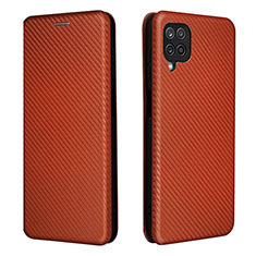 Coque Portefeuille Livre Cuir Etui Clapet L04Z pour Samsung Galaxy F12 Marron