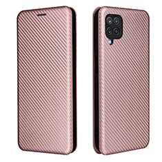 Coque Portefeuille Livre Cuir Etui Clapet L04Z pour Samsung Galaxy F12 Or Rose