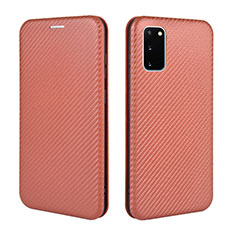 Coque Portefeuille Livre Cuir Etui Clapet L04Z pour Samsung Galaxy S20 FE 5G Marron