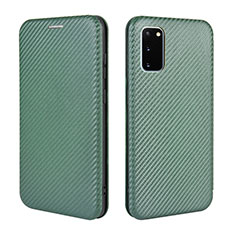 Coque Portefeuille Livre Cuir Etui Clapet L04Z pour Samsung Galaxy S20 FE 5G Vert