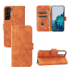 Coque Portefeuille Livre Cuir Etui Clapet L04Z pour Samsung Galaxy S22 Plus 5G Marron