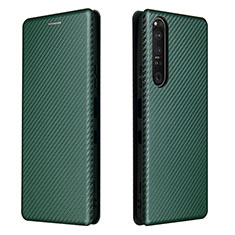 Coque Portefeuille Livre Cuir Etui Clapet L04Z pour Sony Xperia 1 III Vert