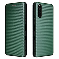 Coque Portefeuille Livre Cuir Etui Clapet L04Z pour Sony Xperia 10 III Lite Vert