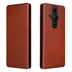 Coque Portefeuille Livre Cuir Etui Clapet L04Z pour Sony Xperia PRO-I Marron