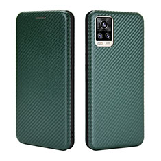 Coque Portefeuille Livre Cuir Etui Clapet L04Z pour Vivo V20 (2021) Vert