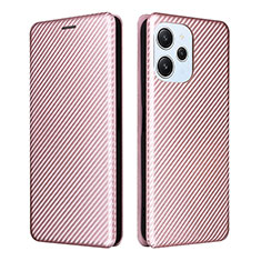 Coque Portefeuille Livre Cuir Etui Clapet L04Z pour Xiaomi Poco M6 Pro 5G Or Rose