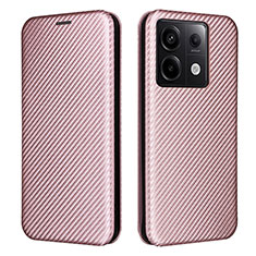 Coque Portefeuille Livre Cuir Etui Clapet L04Z pour Xiaomi Redmi Note 13 Pro 5G Or Rose