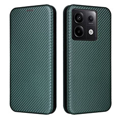 Coque Portefeuille Livre Cuir Etui Clapet L04Z pour Xiaomi Redmi Note 13 Pro 5G Vert