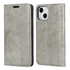 Coque Portefeuille Livre Cuir Etui Clapet L05 pour Apple iPhone 14 Gris