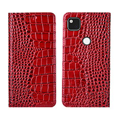 Coque Portefeuille Livre Cuir Etui Clapet L05 pour Google Pixel 4a Rouge