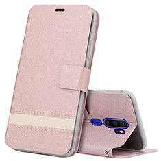 Coque Portefeuille Livre Cuir Etui Clapet L05 pour Oppo A11X Or Rose