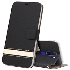 Coque Portefeuille Livre Cuir Etui Clapet L05 pour Oppo A5 (2020) Noir