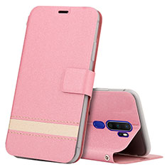 Coque Portefeuille Livre Cuir Etui Clapet L05 pour Oppo A5 (2020) Rose