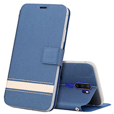 Coque Portefeuille Livre Cuir Etui Clapet L05 pour Oppo A9 (2020) Bleu