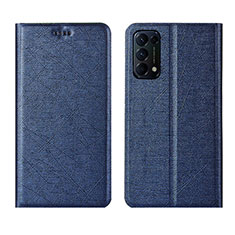 Coque Portefeuille Livre Cuir Etui Clapet L05 pour Oppo Find X3 Lite 5G Bleu