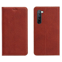 Coque Portefeuille Livre Cuir Etui Clapet L05 pour Oppo Reno3 Marron