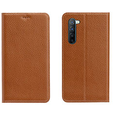 Coque Portefeuille Livre Cuir Etui Clapet L05 pour Oppo Reno3 Orange