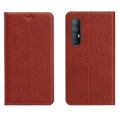 Coque Portefeuille Livre Cuir Etui Clapet L05 pour Oppo Reno3 Pro Marron