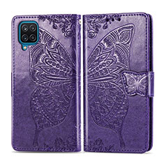 Coque Portefeuille Livre Cuir Etui Clapet L05 pour Samsung Galaxy A12 Violet