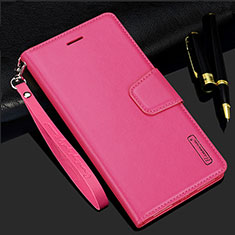 Coque Portefeuille Livre Cuir Etui Clapet L05 pour Samsung Galaxy S21 FE 5G Rose Rouge