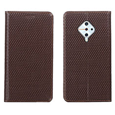 Coque Portefeuille Livre Cuir Etui Clapet L05 pour Vivo S1 Pro Marron