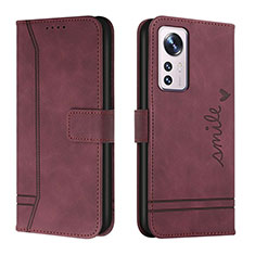 Coque Portefeuille Livre Cuir Etui Clapet L05 pour Xiaomi Mi 12X 5G Rouge