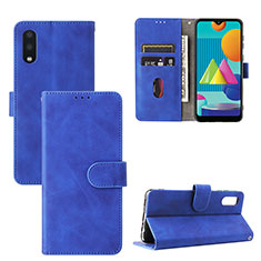 Coque Portefeuille Livre Cuir Etui Clapet L05Z pour Samsung Galaxy A02 Bleu