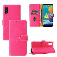 Coque Portefeuille Livre Cuir Etui Clapet L05Z pour Samsung Galaxy A02 Rose Rouge