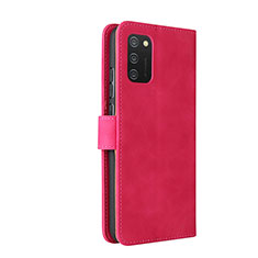 Coque Portefeuille Livre Cuir Etui Clapet L05Z pour Samsung Galaxy A03s Rose Rouge