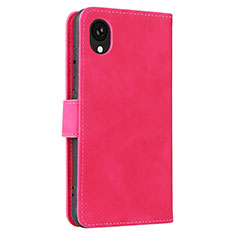 Coque Portefeuille Livre Cuir Etui Clapet L05Z pour Samsung Galaxy A22 5G SC-56B Rose Rouge