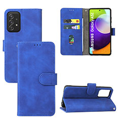 Coque Portefeuille Livre Cuir Etui Clapet L05Z pour Samsung Galaxy A52 4G Bleu