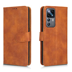 Coque Portefeuille Livre Cuir Etui Clapet L05Z pour Xiaomi Mi 12T Pro 5G Marron