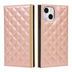 Coque Portefeuille Livre Cuir Etui Clapet L06 pour Apple iPhone 13 Or Rose