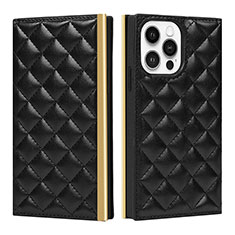 Coque Portefeuille Livre Cuir Etui Clapet L06 pour Apple iPhone 15 Pro Max Noir