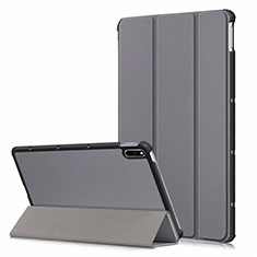 Coque Portefeuille Livre Cuir Etui Clapet L06 pour Huawei MatePad Gris