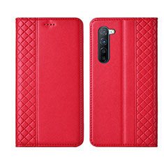 Coque Portefeuille Livre Cuir Etui Clapet L06 pour Oppo Reno3 Rouge