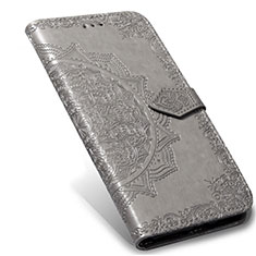 Coque Portefeuille Livre Cuir Etui Clapet L06 pour Realme 6 Pro Gris