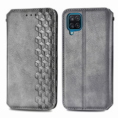 Coque Portefeuille Livre Cuir Etui Clapet L06 pour Samsung Galaxy A12 Gris