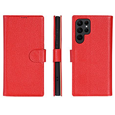 Coque Portefeuille Livre Cuir Etui Clapet L06 pour Samsung Galaxy S23 Ultra 5G Rouge