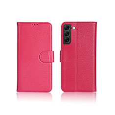 Coque Portefeuille Livre Cuir Etui Clapet L06 pour Samsung Galaxy S25 5G Rose Rouge