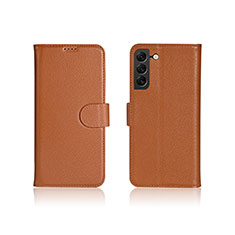 Coque Portefeuille Livre Cuir Etui Clapet L06 pour Samsung Galaxy S25 Plus 5G Marron