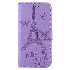 Coque Portefeuille Livre Cuir Etui Clapet L06 pour Sony Xperia 8 Violet Clair