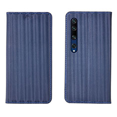 Coque Portefeuille Livre Cuir Etui Clapet L06 pour Xiaomi Mi 10 Bleu
