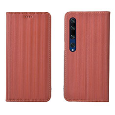 Coque Portefeuille Livre Cuir Etui Clapet L06 pour Xiaomi Mi 10 Orange